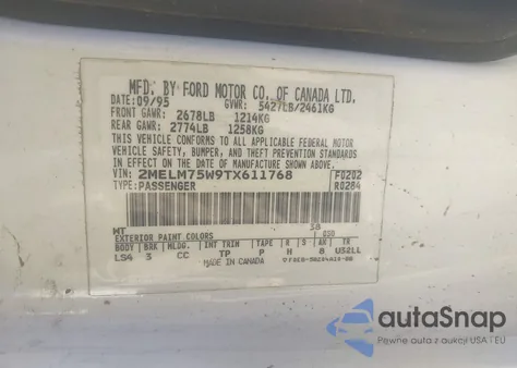 1996 Mercury Grand Marquis Ls/Bayshore z USA, uszkodzony, nr VIN 2MELM75W9TX611768